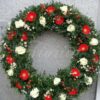 white and red stuffed wreath
