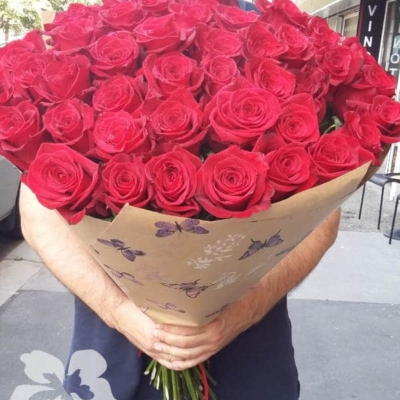 50 lange rote Rosen