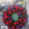 Blue and red wreath