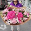 Pink bouquet with hydrangeas