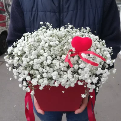 Box with baby’s breath